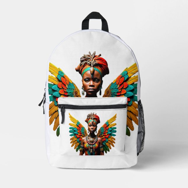 Nia Safiri African Tribal Fairy Printed Backpack (Front)