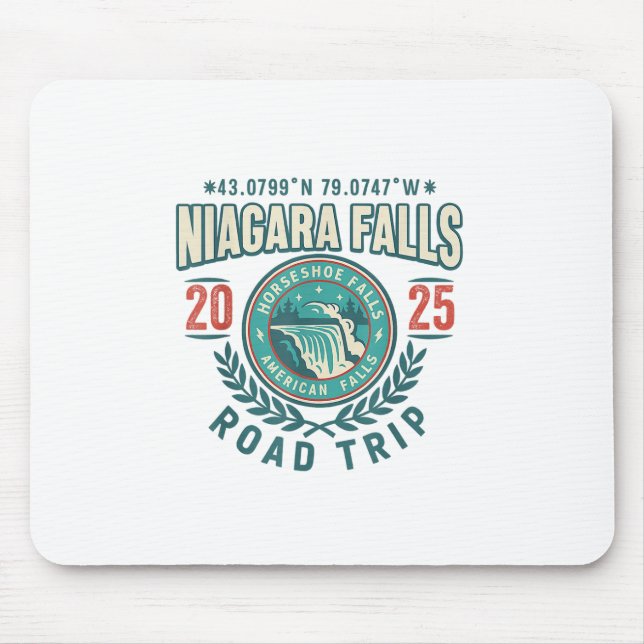 Niagara Falls 2025 Coordinates Road Trip Souvenir  Mouse Pad (Front)