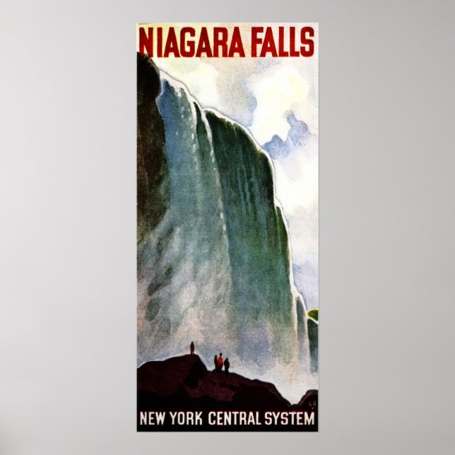 NIAGARA FALLS AMERICA Waterfall Vintage Travel Poster (Front)