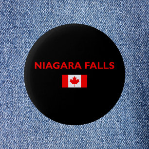 Niagara Falls Canada Canadian Flag Dark Colour 2 Inch Round Button