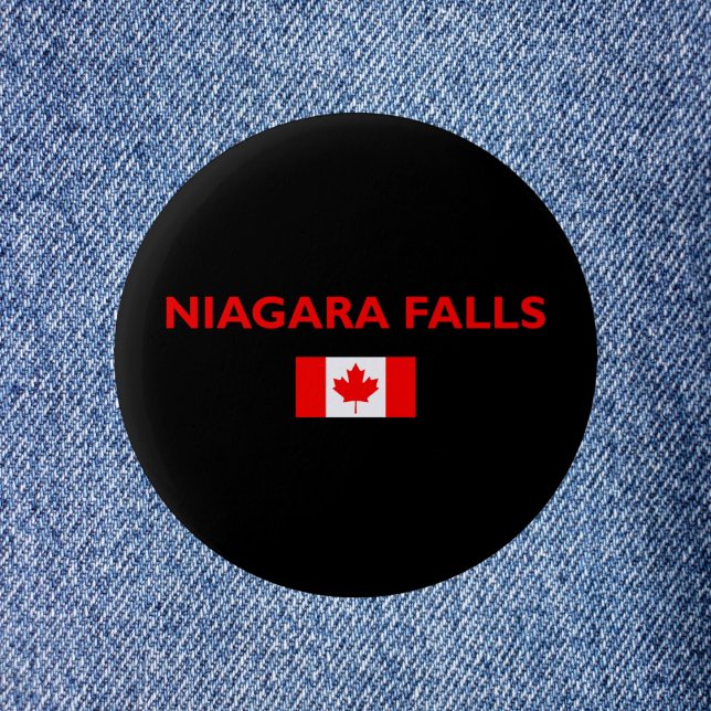 Niagara Falls Canada Canadian Flag Dark Colour 2 Inch Round Button (Creator Uploaded)
