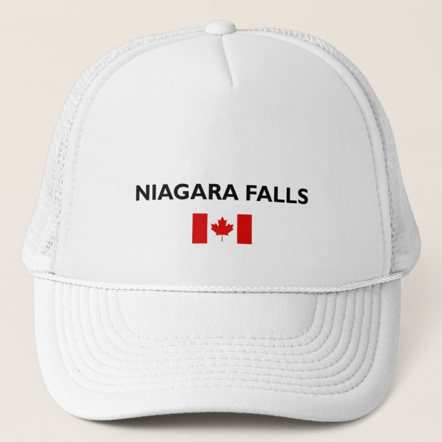 Niagara Falls Canada Canadian Flag Light-Colour Trucker Hat (Front)