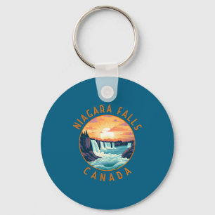 Niagara Falls Canada Retro Distressed Circle  Keychain