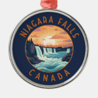 Niagara Falls Canada Retro Distressed Circle