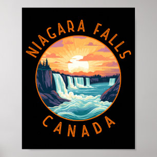 Niagara Falls Canada Retro Distressed Circle  Poster