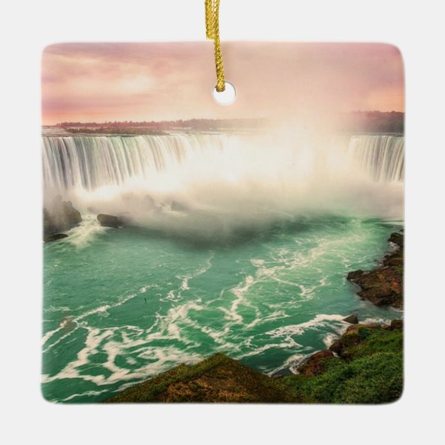 Niagara Falls, Canada sunset stylized Ceramic Ornament (Front)