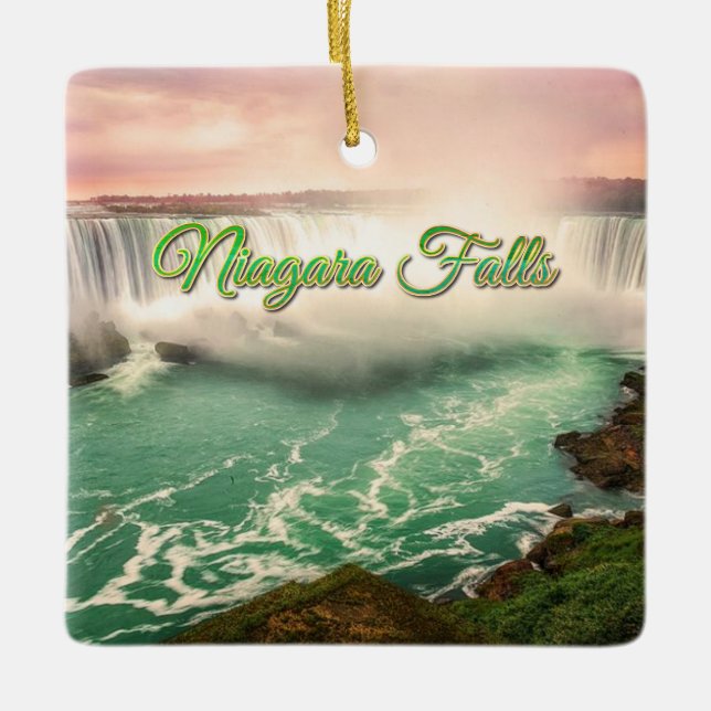 Niagara Falls, Canada sunset stylized Ceramic Ornament (Front)