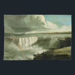 Niagara Falls From Table Rock by John Vanderlyn Kitchen Towel<br><div class="desc">Niagara Falls From Table Rock by American neoclassicist painter John Vanderlyn, c. 1801. Vintage illustration travel fine art painting featuring an aerial view of Niagara Falls with the water cascading over the falls and creating a rainbow with the mist.. Niagara Falls is the collective name for three waterfalls (Horseshoe Falls,...</div>