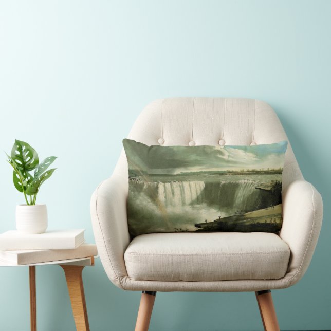 Niagara Falls From Table Rock by John Vanderlyn Lumbar Pillow (Chair)