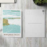Niagara Falls Horseshoe Falls Travel Art Vintage Postcard<br><div class="desc">Niagara Falls in a vector art style. Its site on the Niagara River's western shore overlooks the Horseshoe Falls,  the cascades' most expansive section.</div>