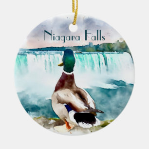 Niagara Falls Mallard Duck Souvenir Ceramic Ornament