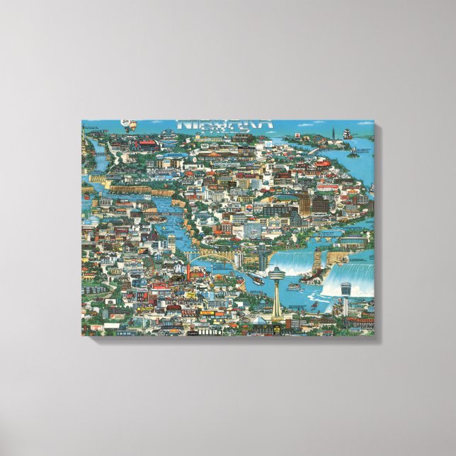 Niagara Falls Map Canvas Print (Front)