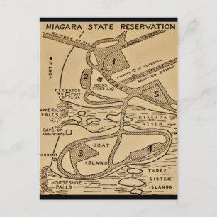 Niagara Falls Map Postcard