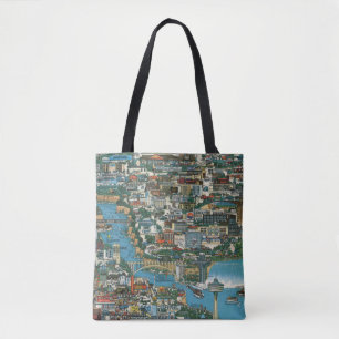 Niagara Falls Map Tote Bag