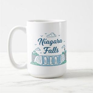 Niagara Falls Minimal Flat Design Illustration Coffee Mug