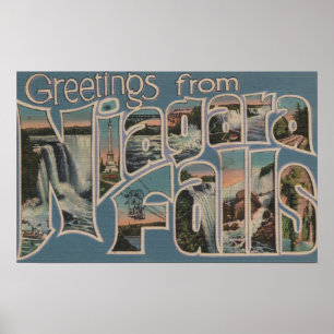 Niagara Falls, New York - Large Letter Scenes 2 Poster