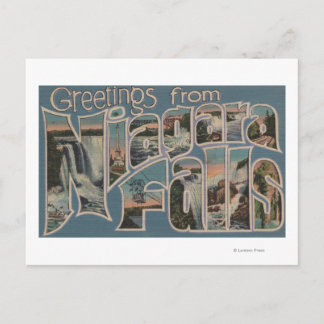 Niagara Falls, New York - Large Letter Scenes 4 Postcard