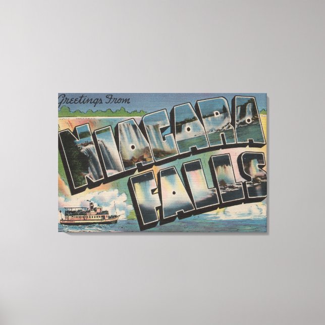 Niagara Falls, New York - Large Letter Scenes 5 Canvas Print (Front)