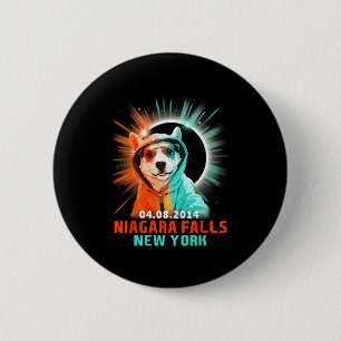 Niagara Falls New York Total Solar Eclipse 2024 2 Inch Round Button