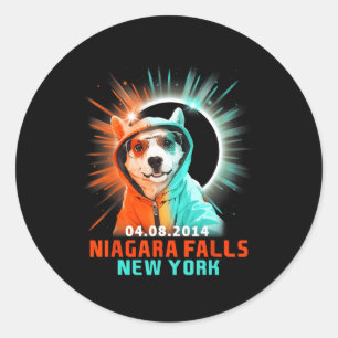 Niagara Falls New York Total Solar Eclipse 2024  Classic Round Sticker