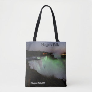 Niagara Falls night all over tote bag
