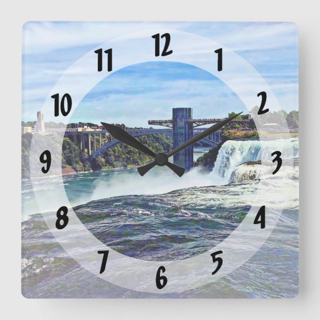 Niagara Falls NY: Prospect Point Observation Tower Square Wall Clock (Front)