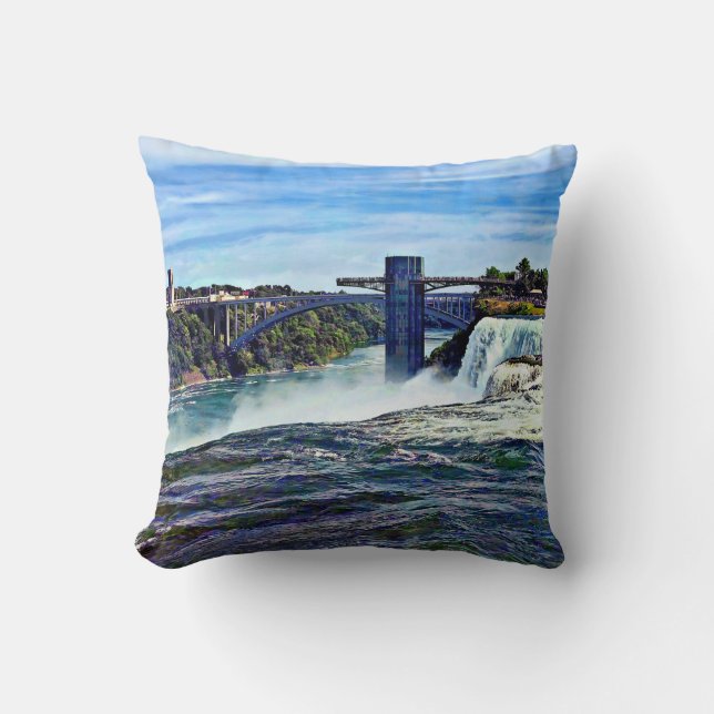 Niagara Falls NY: Prospect Point Observation Tower Throw Pillow (Front)