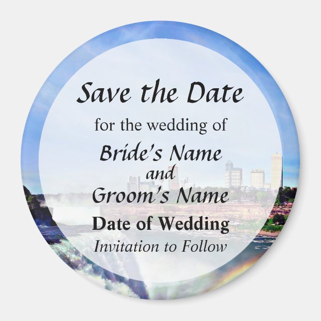 Niagara Falls NY - Under the Rainbow Save the Date Magnet (Front)