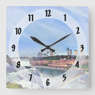 Niagara Falls NY - Under the Rainbow Square Wall Clock