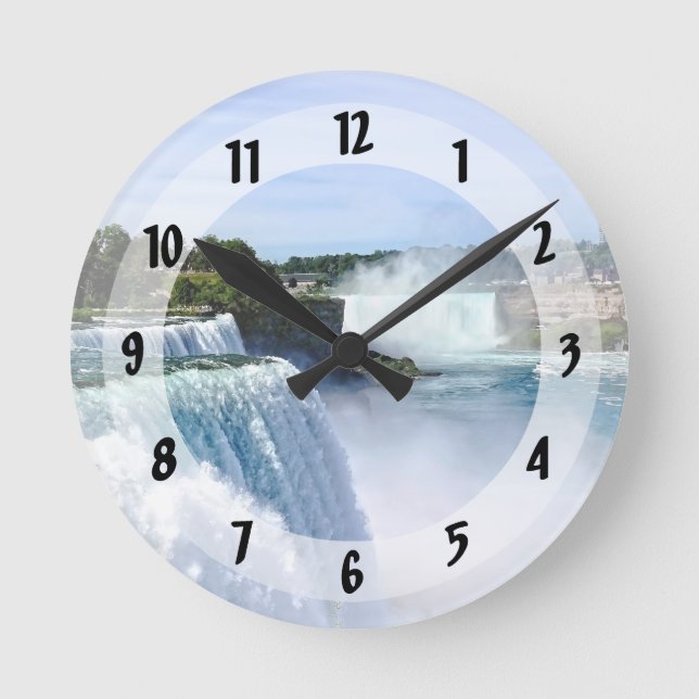 Niagara Falls NY - View From the American Side Round Clock (Front)
