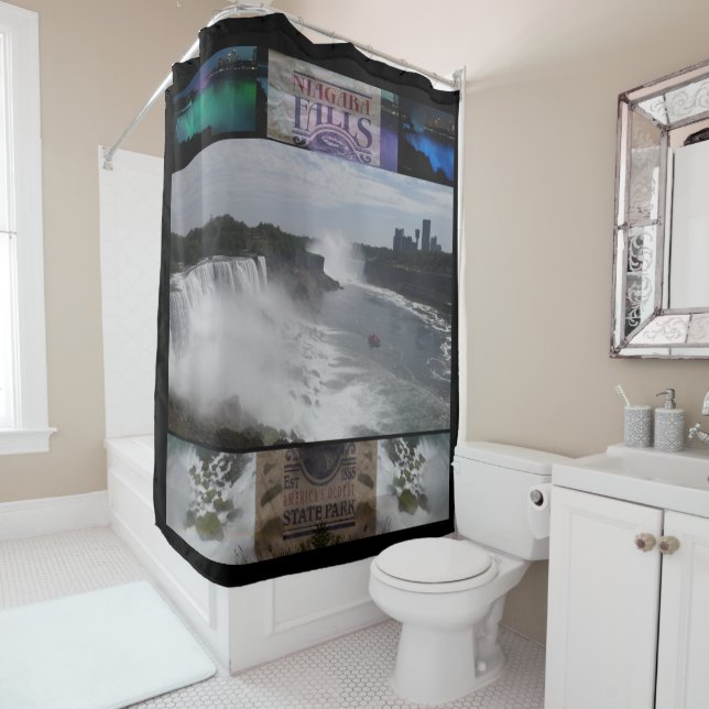 Niagara Falls Oldest State Park Collage Shower Cur (In Situ)