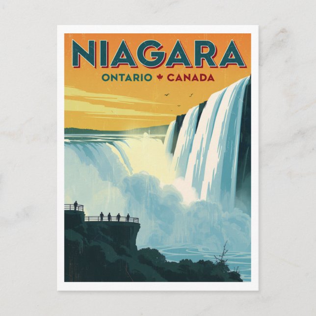 Niagara Falls Ontario Canada Travel Poster Postcard (Front)