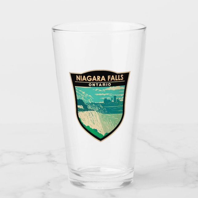 Niagara Falls Ontario Travel Art Vintage Glass (Front)