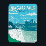 Niagara Falls Ontario Travel Art Vintage Magnet<br><div class="desc">Niagara Falls in a vector art style. Its site on the Niagara River's western shore overlooks the Horseshoe Falls,  the cascades' most expansive section.</div>