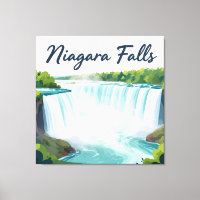 Niagara Falls Painterly Landscape Illustration