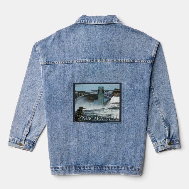 Niagara Falls Poster Denim Jacket (Back)
