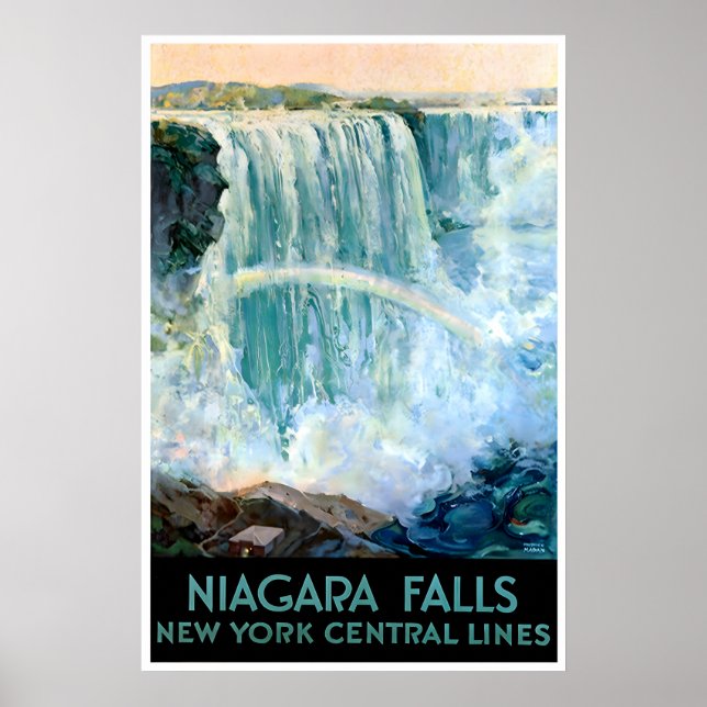 Niagara Falls Poster Retro New York Central Lines (Front)