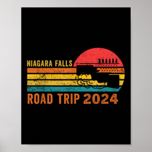 Niagara Falls Road Trip 2024 Summer Vacation Retro Poster