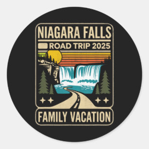 Niagara Falls Road Trip 2025 Family Vacation  Classic Round Sticker