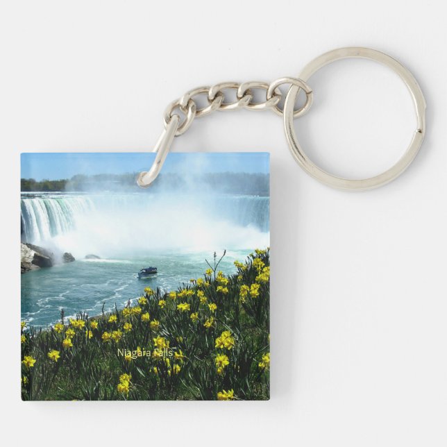 Niagara Falls, Scenic Photograph, Keychain (Back)