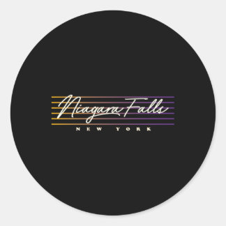 Niagara Falls Style New York Classic Round Sticker