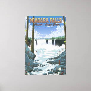 Niagara Falls Travel poster Canvas Print