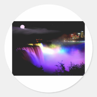 Niagara-Falls-under-floodlights-at-night Classic Round Sticker