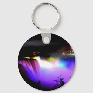 Niagara-Falls-under-floodlights-at-night Keychain