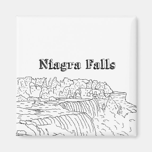 Niagara Falls Vacation Drawing Vacation Art Travel Magnet (Front)