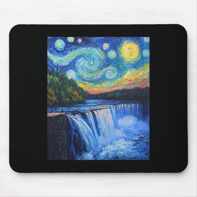 Niagara Falls - Van Gogh Style - Starry Night  Mouse Pad (Front)