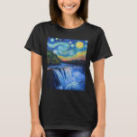 Niagara Falls - Van Gogh Style - Starry Night  T-Shirt<br><div class="desc">Niagara Falls - Van Gogh Style - Starry Night</div>