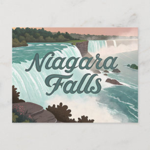 Niagara Falls Vintage Textured Illustration Holiday Postcard