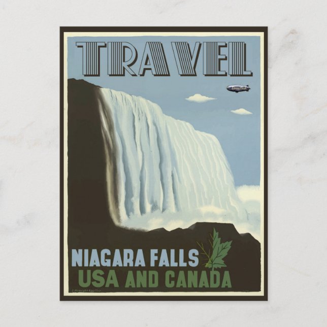 Niagara Falls Vintage Travel Poster Postcard (Front)