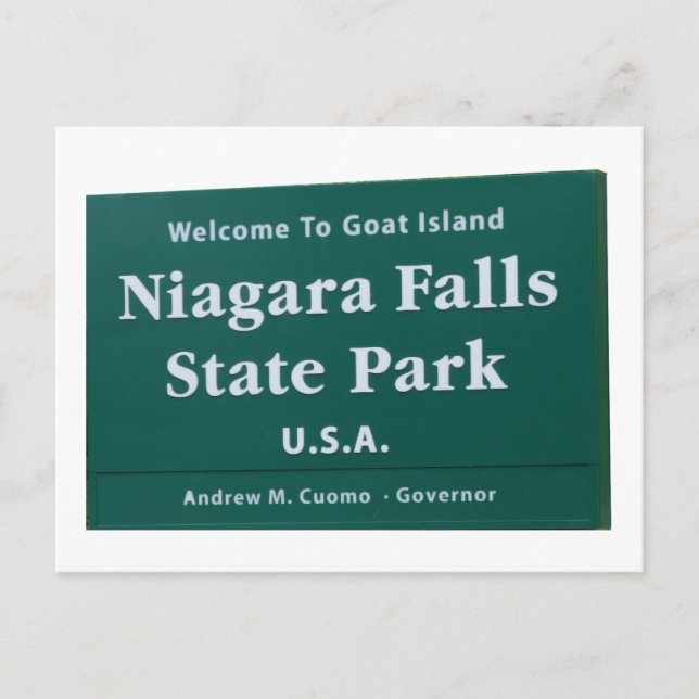 Niagara Falls welcome sign Postcard (Front)